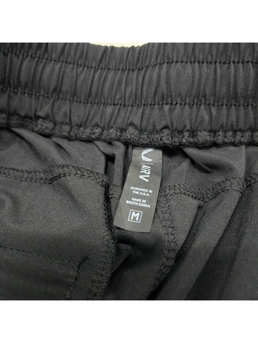 EUC Size MED Men's ASRV DSG-0494 Ultralight Black Track Pants Reflective Joggers